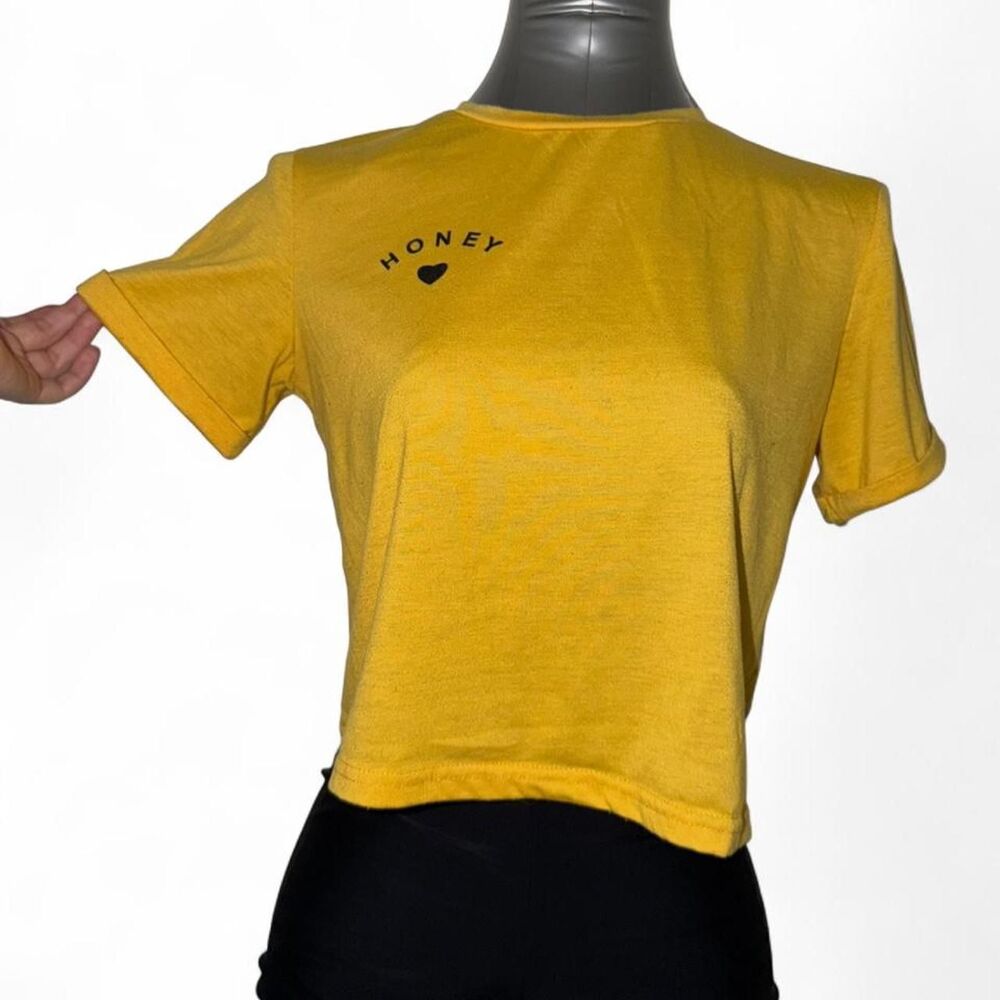 Women's Yellow Crop-top - Picture 4 of 5